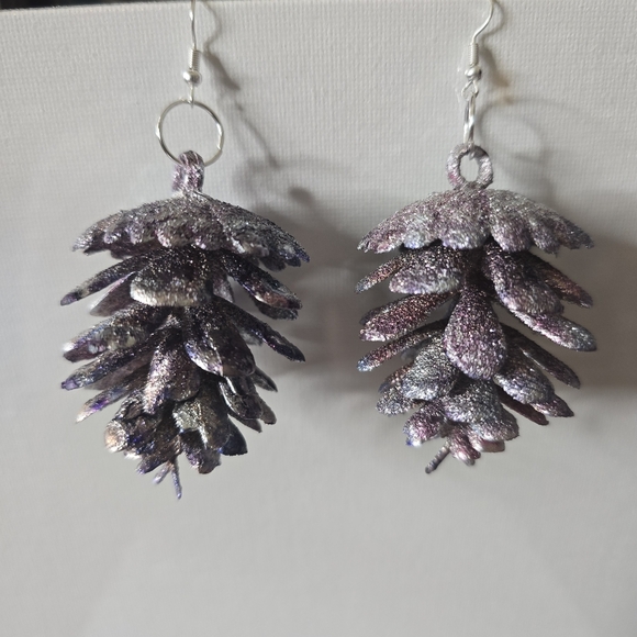 HANDCRAFTED Pinecorn Pierced Earrings HANDPAINTED Holiday Jewelry Accessories - Picture 3 of 15